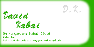 david kabai business card